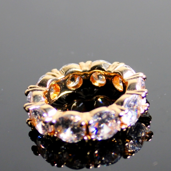 STUNNING CZ gold tone infinity ring - Picture 2 of 9